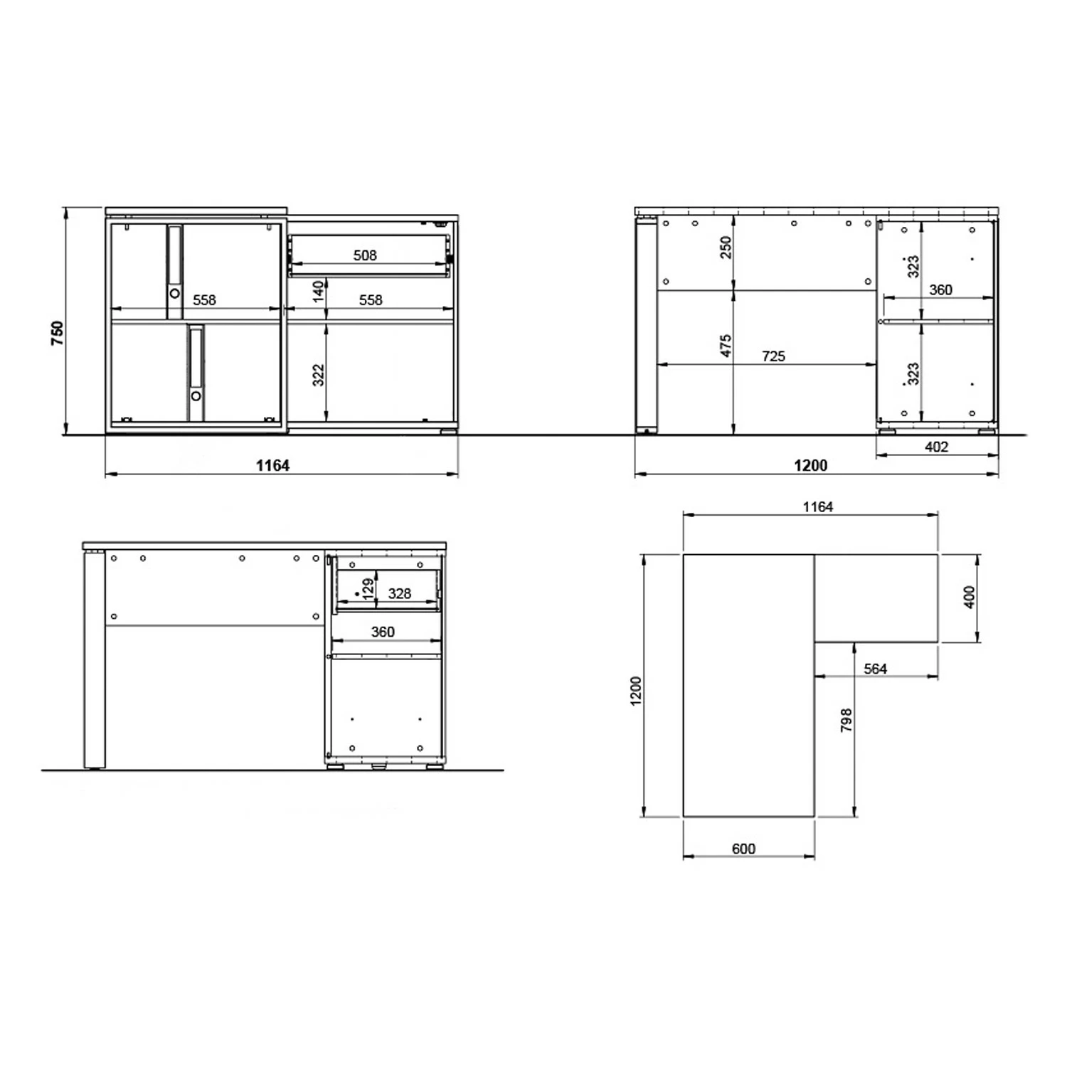 Germania Büroset Lioni I (3-teilig) - Eiche Navarra Dekor / Weiß 13 Germania Büroset Lioni I (3-teilig) - Eiche Navarra Dekor / Weiß – Bild 11