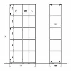Germania Büroset Lioni V (5-teilig) - Eiche Navarra Dekor / Weiß -Möbel Verkäufe 2024 1000191085 191016 08104400145 SKETCH DETAILS P000000001000191085 sketch