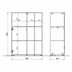 Germania Büroset Lioni V (5-teilig) - Eiche Navarra Dekor / Weiß -Möbel Verkäufe 2024 1000191085 191016 08104400147 SKETCH DETAILS P000000001000191085 sketch