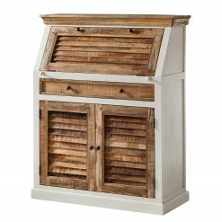 Maison Belfort Sekretär Newhaven - Mango massiv - Weiß / Mango