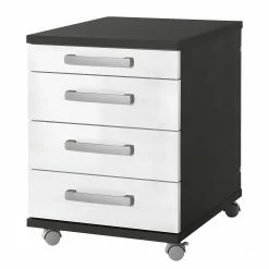 Furnitive Rollcontainer Buzy - Anthrazit / Weiß