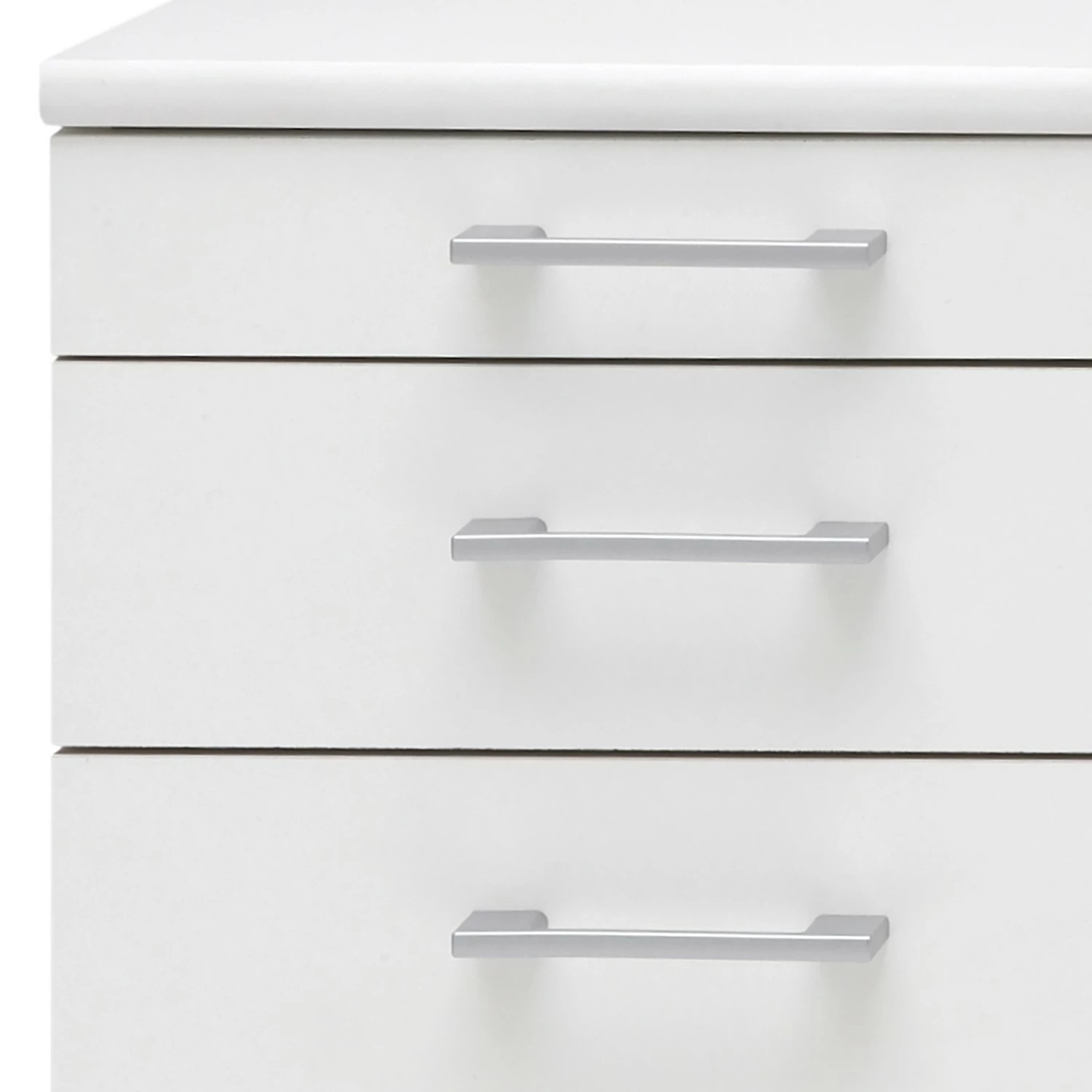 Furnitive Standcontainer Lezan - Silber - Weiß 5 Furnitive Standcontainer Lezan - Silber - Weiß – Bild 3