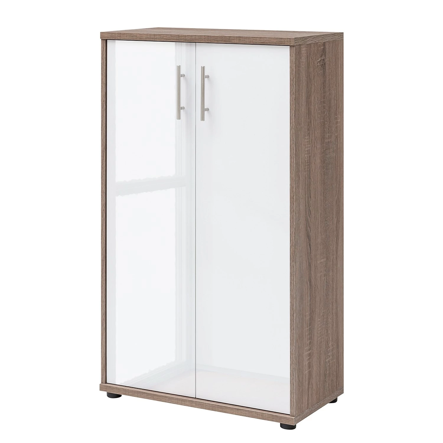 Furnitive Aktenschrank Arcon II - Trüffeleiche Dekor / Hochglanz Weiß 3 Furnitive Aktenschrank Arcon II - Trüffeleiche Dekor / Hochglanz Weiß