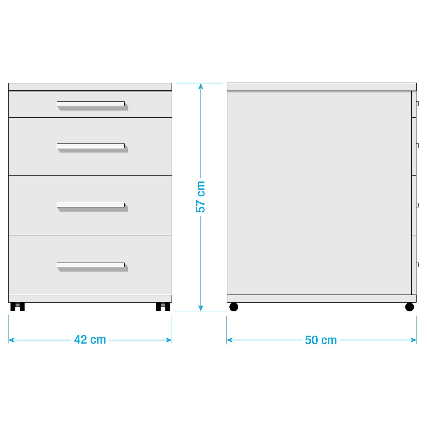 Furnitive Rollcontainer Yacolt - Hellgrau 6 Furnitive Rollcontainer Yacolt - Hellgrau – Bild 4
