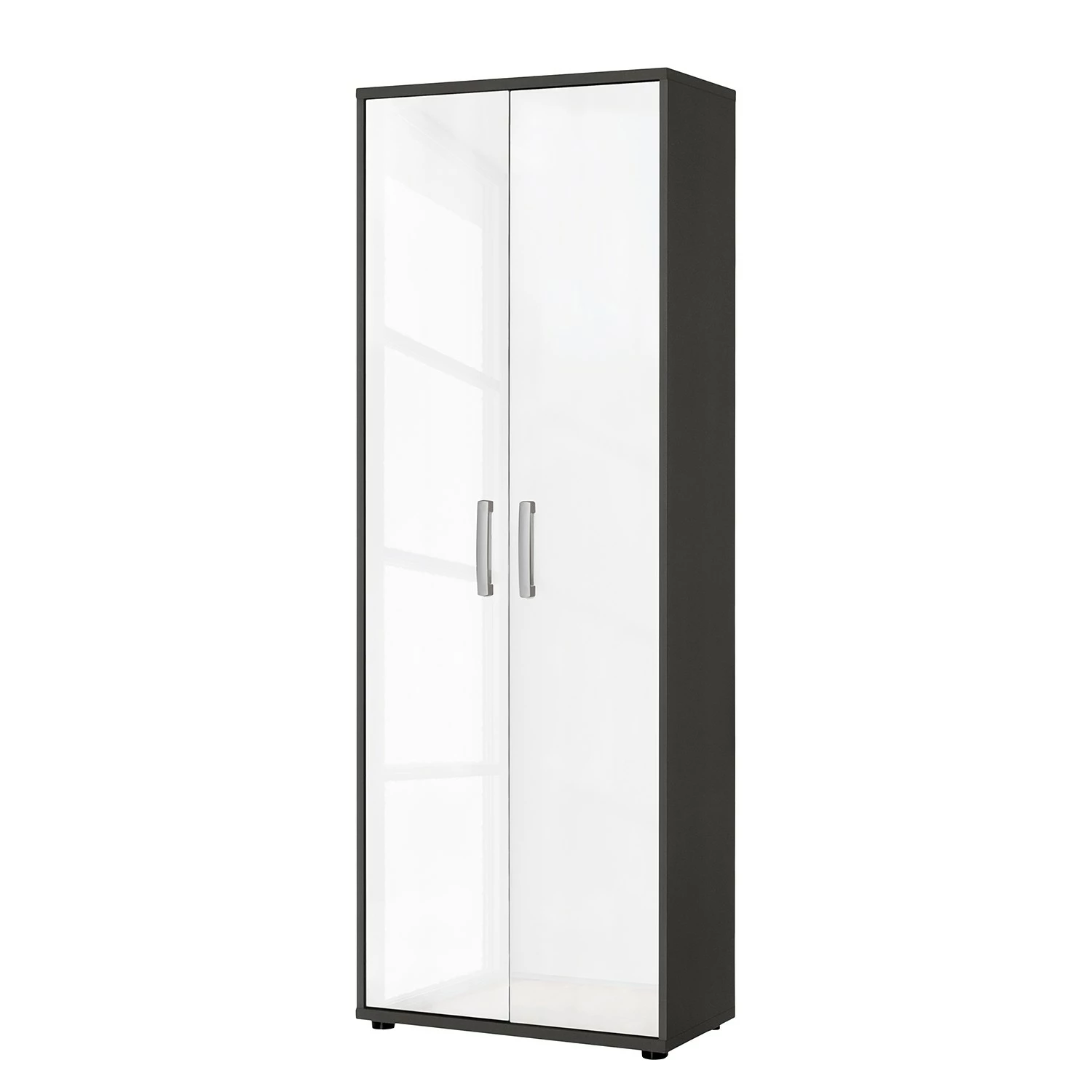Furnitive Aktenschrank Buzy - Hochglanz Weiß / Anthrazit - Höhe: 182 cm 3 Furnitive Aktenschrank Buzy - Hochglanz Weiß / Anthrazit - Höhe: 182 cm