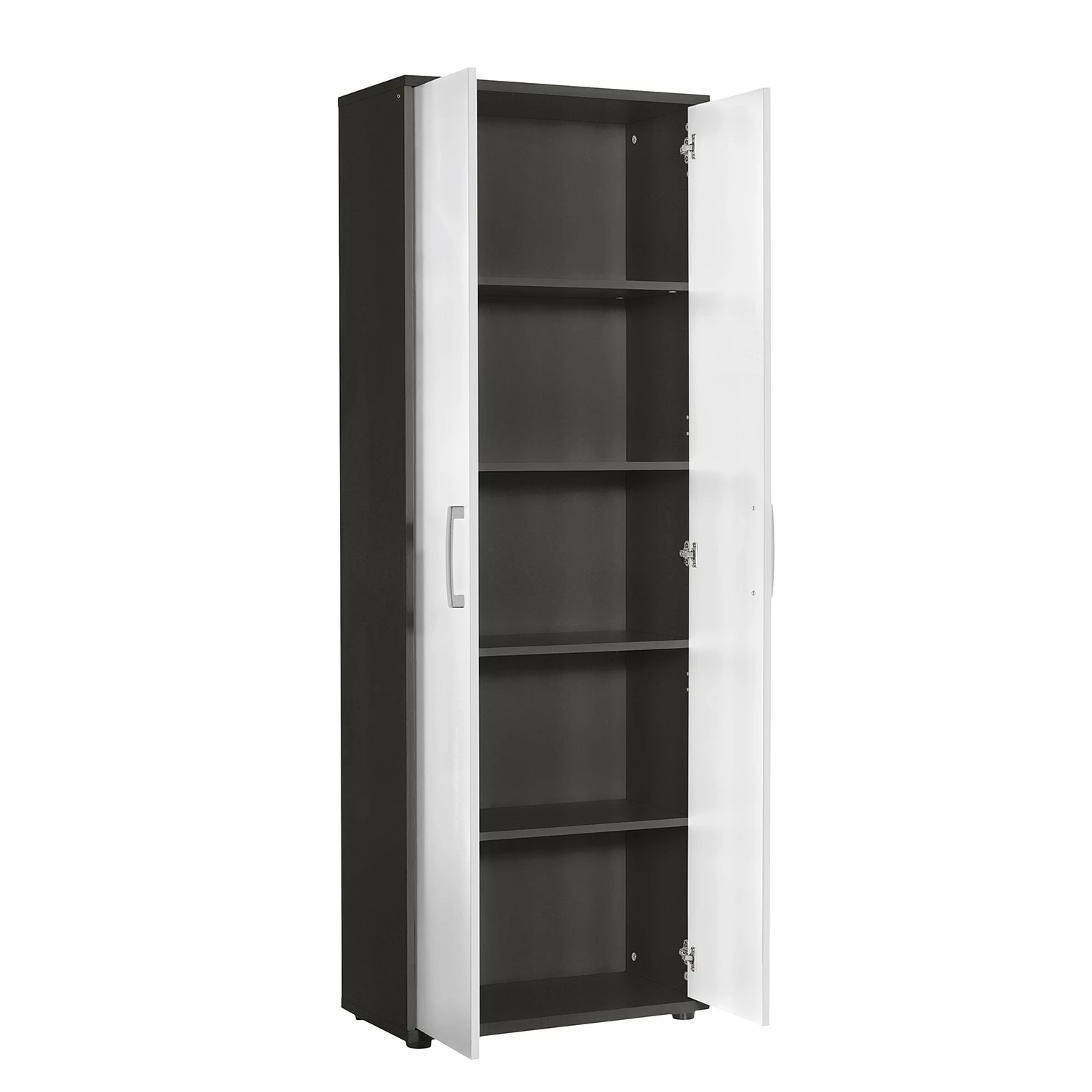 Furnitive Aktenschrank Buzy - Hochglanz Weiß / Anthrazit - Höhe: 182 cm 5 Furnitive Aktenschrank Buzy - Hochglanz Weiß / Anthrazit - Höhe: 182 cm – Bild 3
