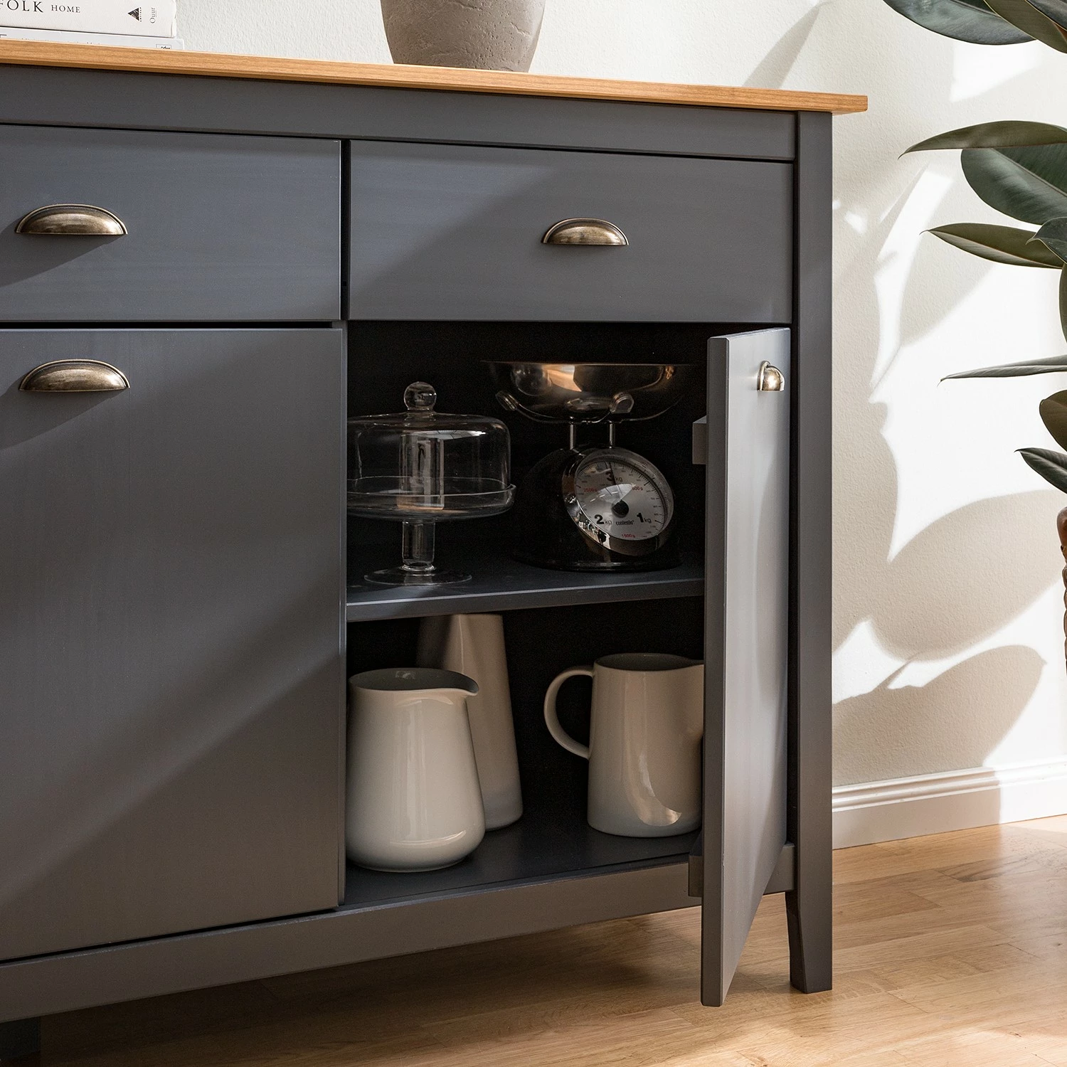 Maison Belfort Sideboard Rivery - Kiefer massiv - Anthrazit 10 Maison Belfort Sideboard Rivery - Kiefer massiv - Anthrazit – Bild 8