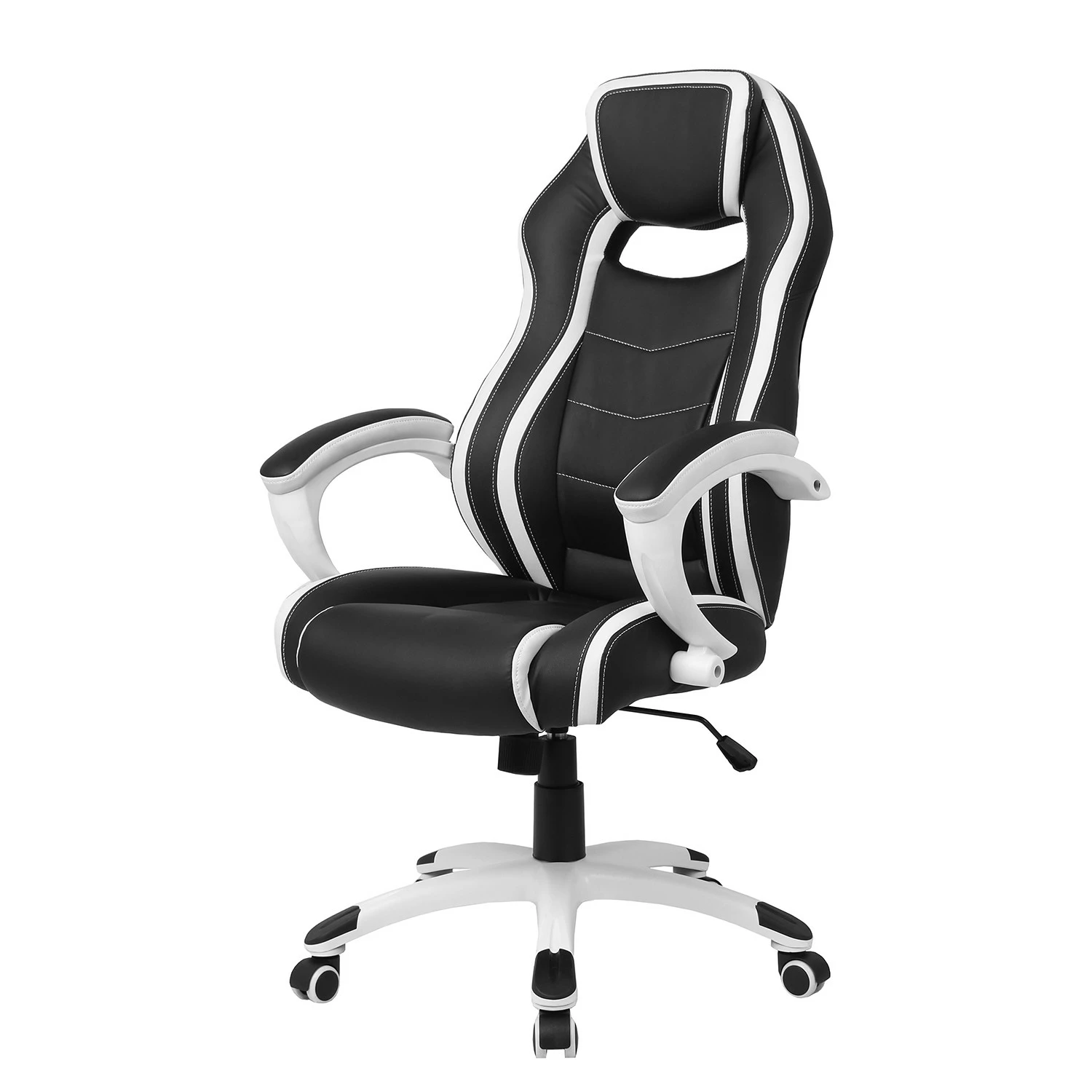 Furnitive Gaming Chair Meon - Kunstleder / Kunststoff - Schwarz / Matt Weiß 3 Furnitive Gaming Chair Meon - Kunstleder / Kunststoff - Schwarz / Matt Weiß