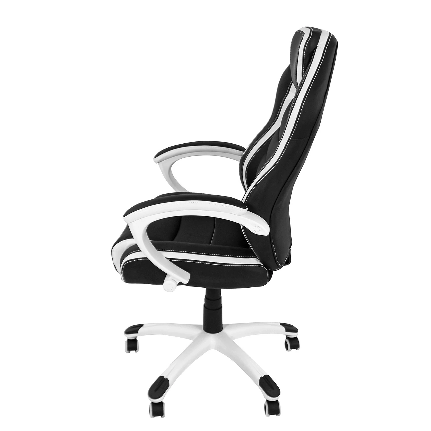 Furnitive Gaming Chair Meon - Kunstleder / Kunststoff - Schwarz / Matt Weiß 5 Furnitive Gaming Chair Meon - Kunstleder / Kunststoff - Schwarz / Matt Weiß – Bild 3