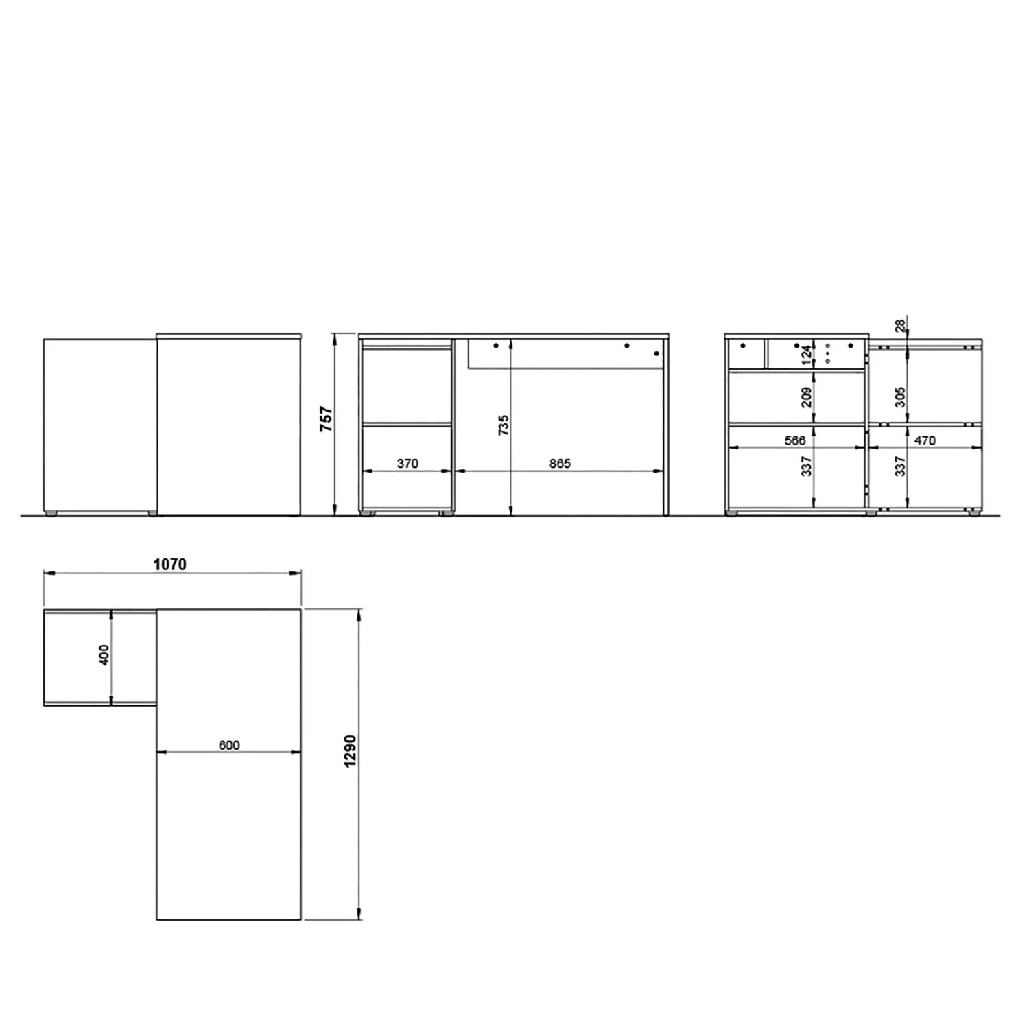 Germania Schreibtisch Austin - Graphit / Navarra Eiche Dekor 8 Germania Schreibtisch Austin - Graphit / Navarra Eiche Dekor – Bild 6