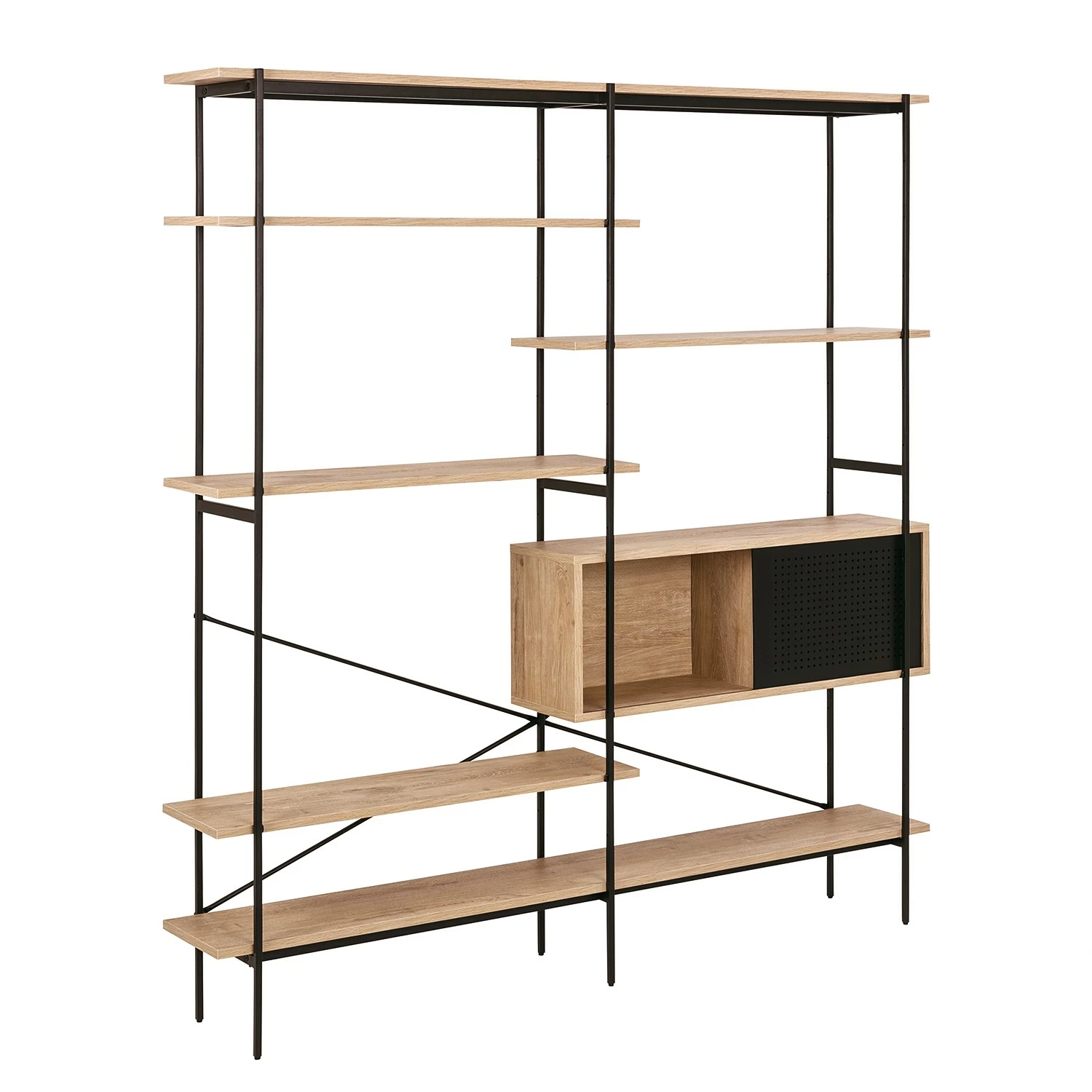 Norrwood Regal Alsace - Wildeiche Dekor / Schwarz 5 Norrwood Regal Alsace - Wildeiche Dekor / Schwarz – Bild 3