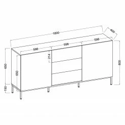 Fredriks Sideboard Meon - Weiß -Möbel Verkäufe 2024 1000201099 201002 15150800001 SKETCH DETAILS P000000001000201099 sketch
