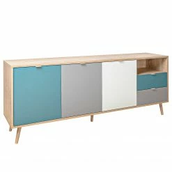 Norrwood Sideboard Bibury II - Mehrfarbig / Eiche Sonoma Dekor