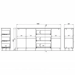 Germania Sideboard California II - Weiß -Möbel Verkäufe 2024 1000206698 200305 17323000128 SKETCH DETAILS P000000001000206698 sketch