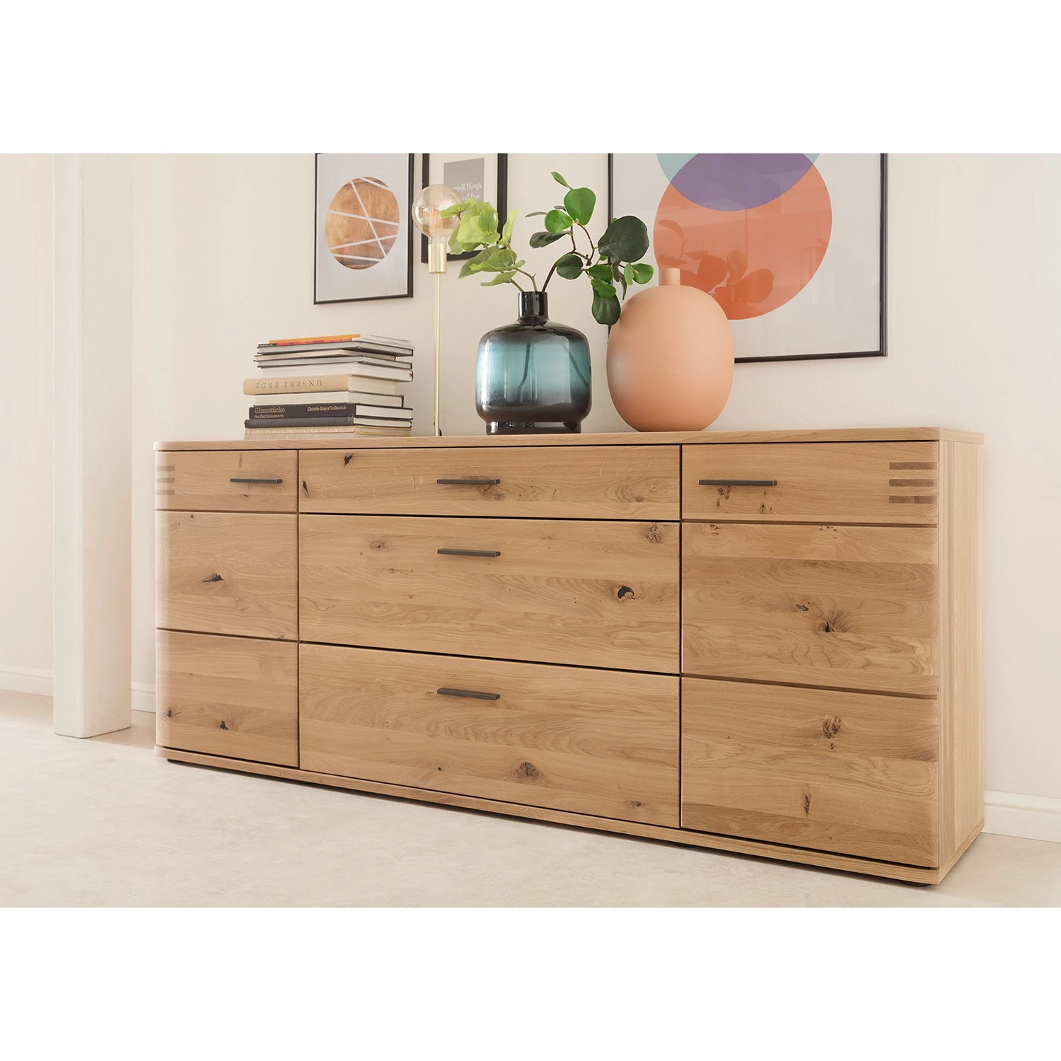 Loftscape Sideboard Salvo - Eiche teilmassiv - Balkeneiche Bianco / Grau 4 Loftscape Sideboard Salvo - Eiche teilmassiv - Balkeneiche Bianco / Grau – Bild 2