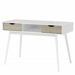 Mørteens Schreibtisch Tolland I - Weiß / Eiche Grau Dekor