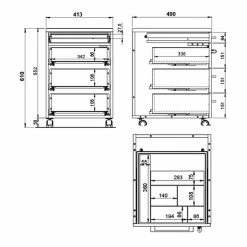 Germania Rollcontainer GW-Agenda - Eiche Grandson Dekor / Graphit -Möbel Verkäufe 2024 1000210641 200408 14212800034 SKETCH DETAILS P000000001000210641 sketch