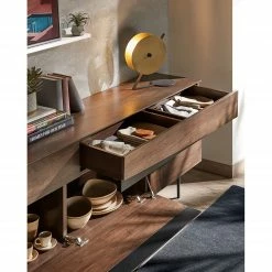 Red Living Sideboard Kluuvi - Echtholzfurnier - Walnuss / Schwarz -Möbel Verkäufe 2024 1000210885 200824 12201000022 DETAILS P000000001000210885