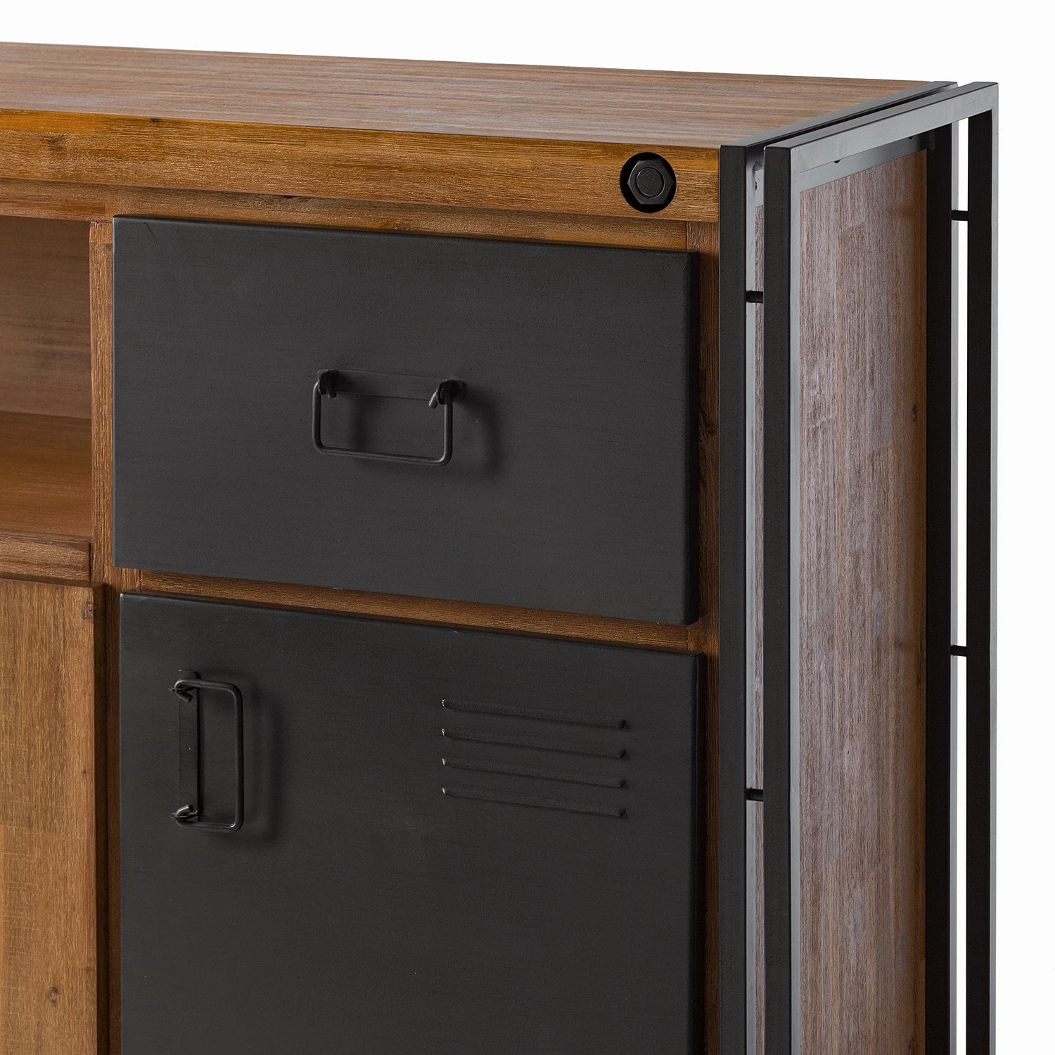 Ars manufacti Sideboard Manchester VII - Akazie massiv / Metall - Akazie / Anthrazit 7 Ars manufacti Sideboard Manchester VII - Akazie massiv / Metall - Akazie / Anthrazit – Bild 5