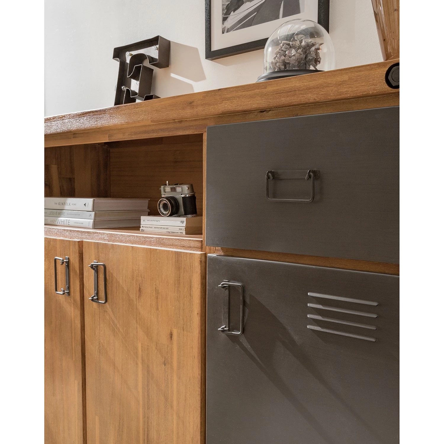 Ars manufacti Sideboard Manchester VII - Akazie massiv / Metall - Akazie / Anthrazit 16 Ars manufacti Sideboard Manchester VII - Akazie massiv / Metall - Akazie / Anthrazit – Bild 14