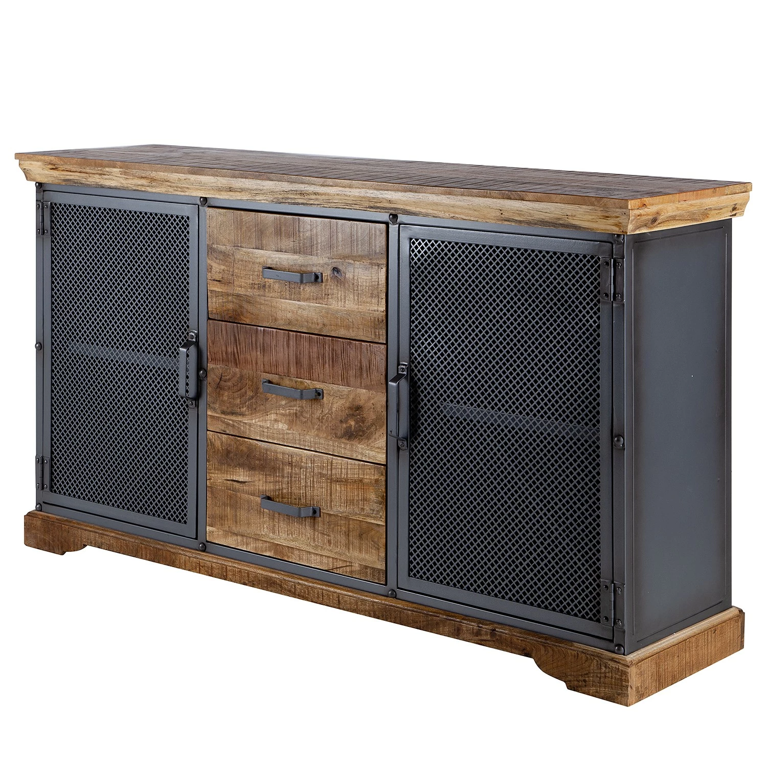 Ars manufacti Sideboard Hunter II - Mango massiv / Metall - Mango / Blaugrau 3 Ars manufacti Sideboard Hunter II - Mango massiv / Metall - Mango / Blaugrau