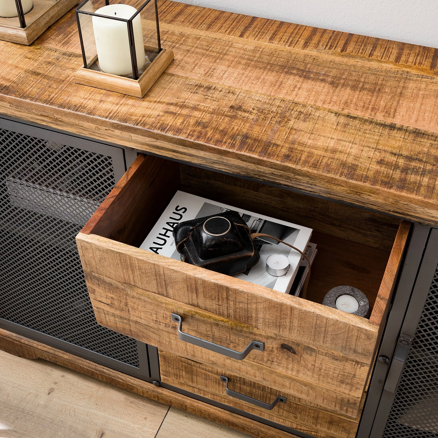 Ars manufacti Sideboard Hunter II - Mango massiv / Metall - Mango / Blaugrau 15 Ars manufacti Sideboard Hunter II - Mango massiv / Metall - Mango / Blaugrau – Bild 13