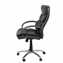 Furnitive Chefsessel Blackford XXL - Kunstleder / Metall - Grau / Chrom -Möbel Verkäufe 2024 1000211328 200511 14230100005 DETAILS P000000001000211328