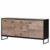 Red Living Sideboard Bayamon - Eiche & Akazie massiv / Metall - Eiche / Schwarz