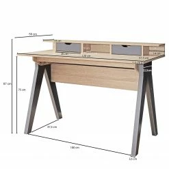 Furnitive Schreibtisch Juuma - Eiche Sonoma Dekor / Dunkelgrau -Möbel Verkäufe 2024 1000211735 200506 12473300158 SKETCH DETAILS P000000001000211735 sketch