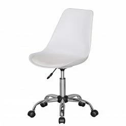 Furnitive Bürostuhl Kahoka - Kunstleder / Metall - Chrom - Weiß