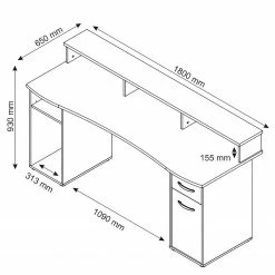 Furnitive Schreibtisch Gambell - Anthrazit -Möbel Verkäufe 2024 1000212421 200511 14233800046 SKETCH DETAILS P000000001000212421 sketch