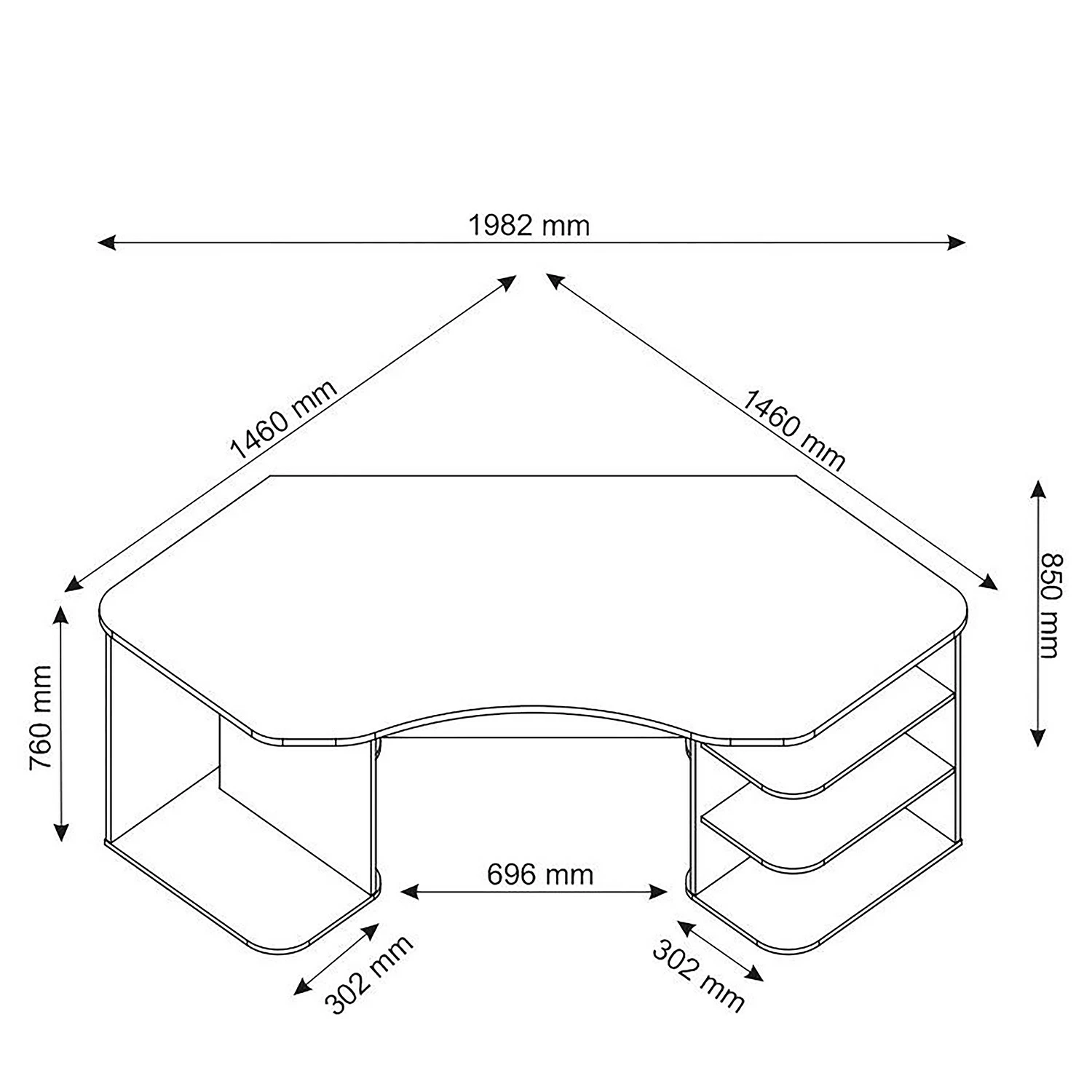Furnitive Eckschreibtisch Crosswoods - Anthrazit / Weiß 8 Furnitive Eckschreibtisch Crosswoods - Anthrazit / Weiß – Bild 6