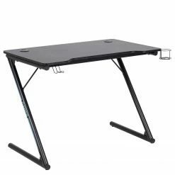 Furnitive Gaming Tisch Tipton - Metall - Matt Schwarz / Schwarz