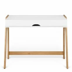 Temahome Schreibtisch Aura - Eiche teilmassiv - Matt Weiß / Eiche -Möbel Verkäufe 2024 1000214008 200527 06041100004 DETAILS P000000001000214008