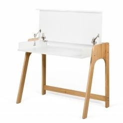 Temahome Schreibtisch Aura - Eiche teilmassiv - Matt Weiß / Eiche -Möbel Verkäufe 2024 1000214008 200527 06041400006 DETAILS P000000001000214008