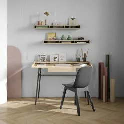 Temahome Schreibtisch Ply II - Eiche teilmassiv / Metall - Eiche Hell / Schwarz -Möbel Verkäufe 2024 1000214019 200527 06043900034 MOOD DETAILS P000000001000214019 mood