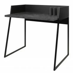Temahome Schreibtisch Volga - Metall - Beton Dekor Schwarz / Schwarz