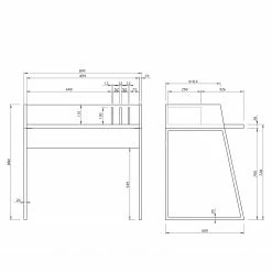 Temahome Schreibtisch Volga - Metall - Beton Dekor Schwarz / Schwarz -Möbel Verkäufe 2024 1000214021 200527 06050200059 SKETCH DETAILS P000000001000214021 sketch