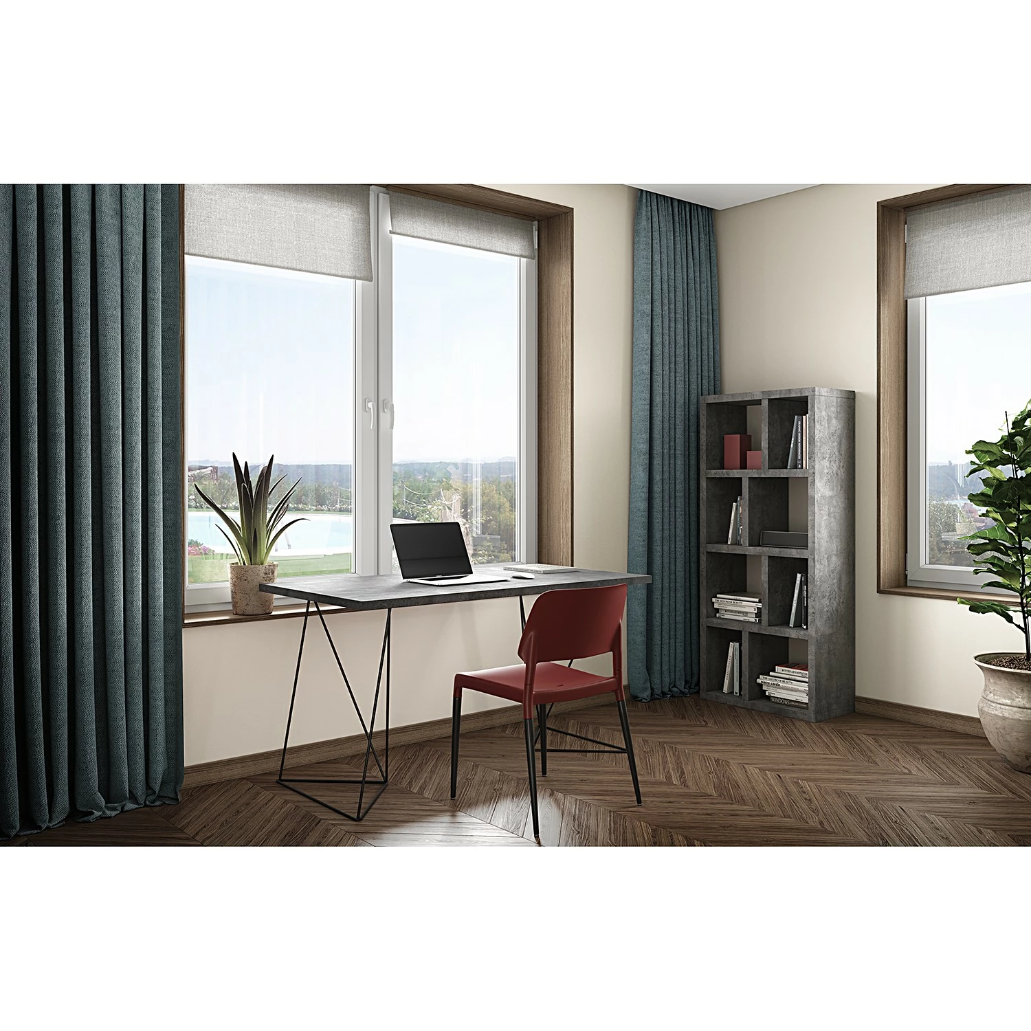 Temahome Schreibtisch Hueva I - Beton Dekor / Schwarz 5 Temahome Schreibtisch Hueva I - Beton Dekor / Schwarz – Bild 3