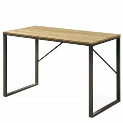 Furnitive Schreibtisch Tafton - Metall - Naturholz Dekor / Schwarz