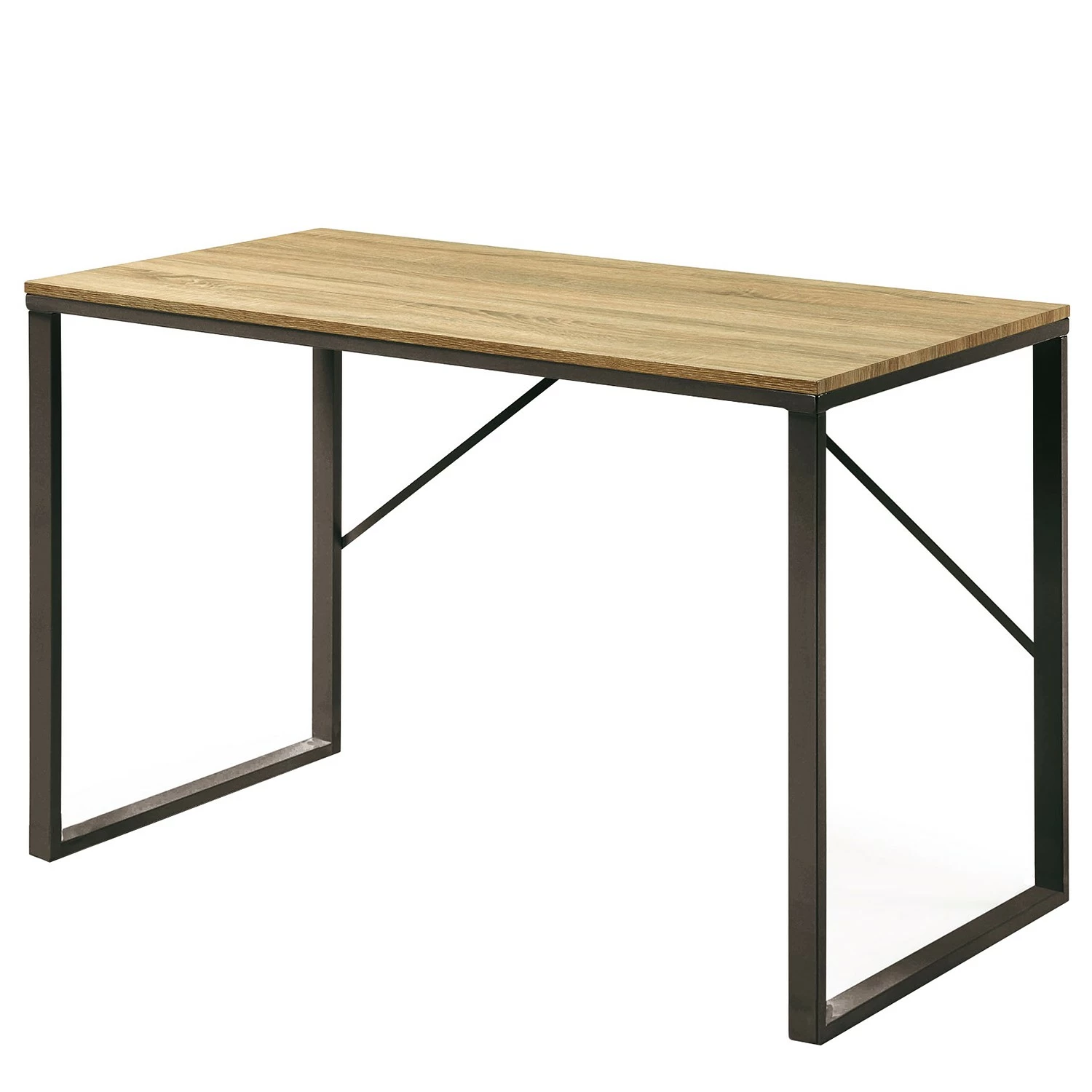 Furnitive Schreibtisch Tafton - Metall - Naturholz Dekor / Schwarz 3 Furnitive Schreibtisch Tafton - Metall - Naturholz Dekor / Schwarz