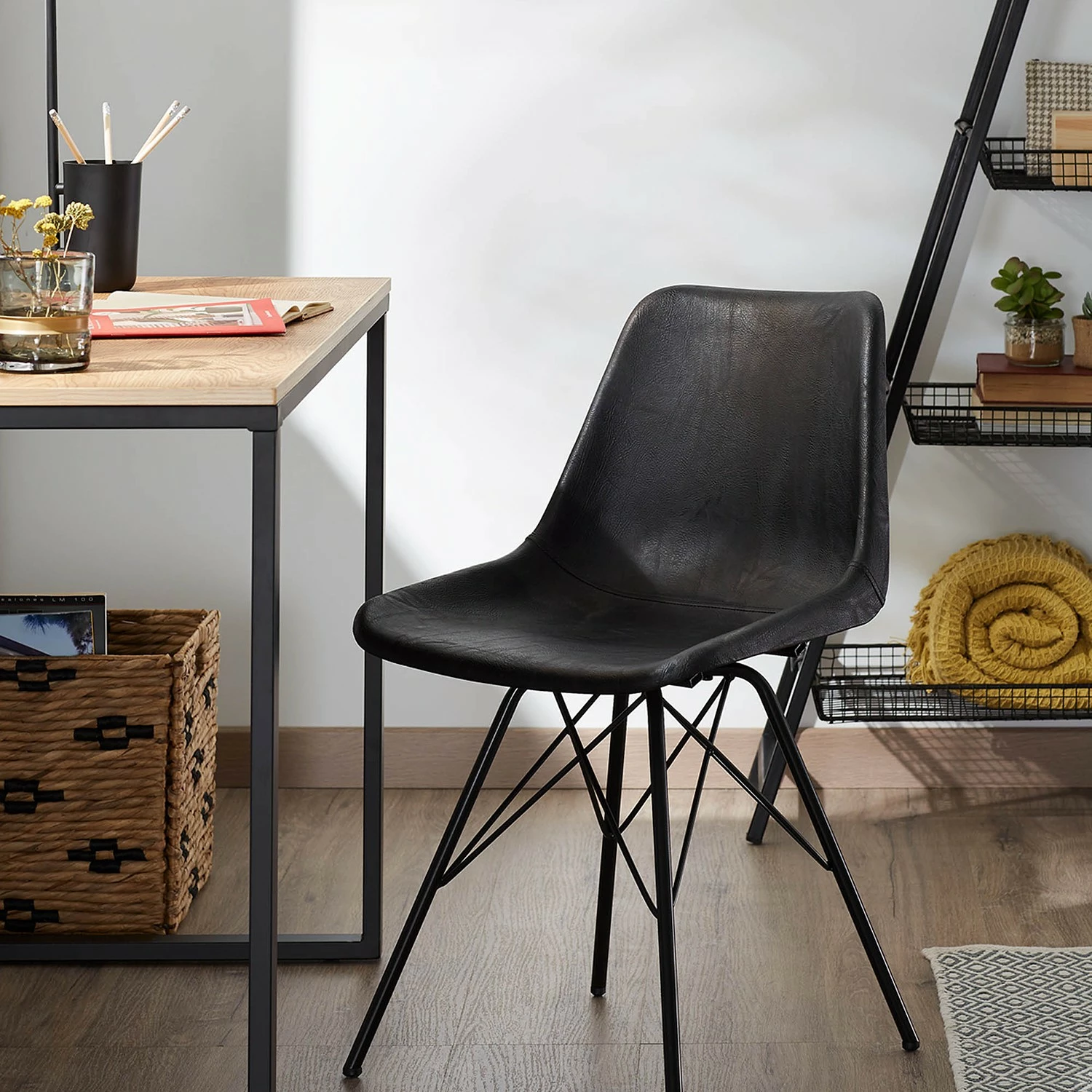 Furnitive Schreibtisch Tafton - Metall - Naturholz Dekor / Schwarz 6 Furnitive Schreibtisch Tafton - Metall - Naturholz Dekor / Schwarz – Bild 4