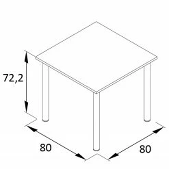 Furnitive Esstisch Cookley - Metall - Lichtgrau / Matt Silbergrau -Möbel Verkäufe 2024 1000214823 200608 06114000022 SKETCH DETAILS P000000001000214823 sketch