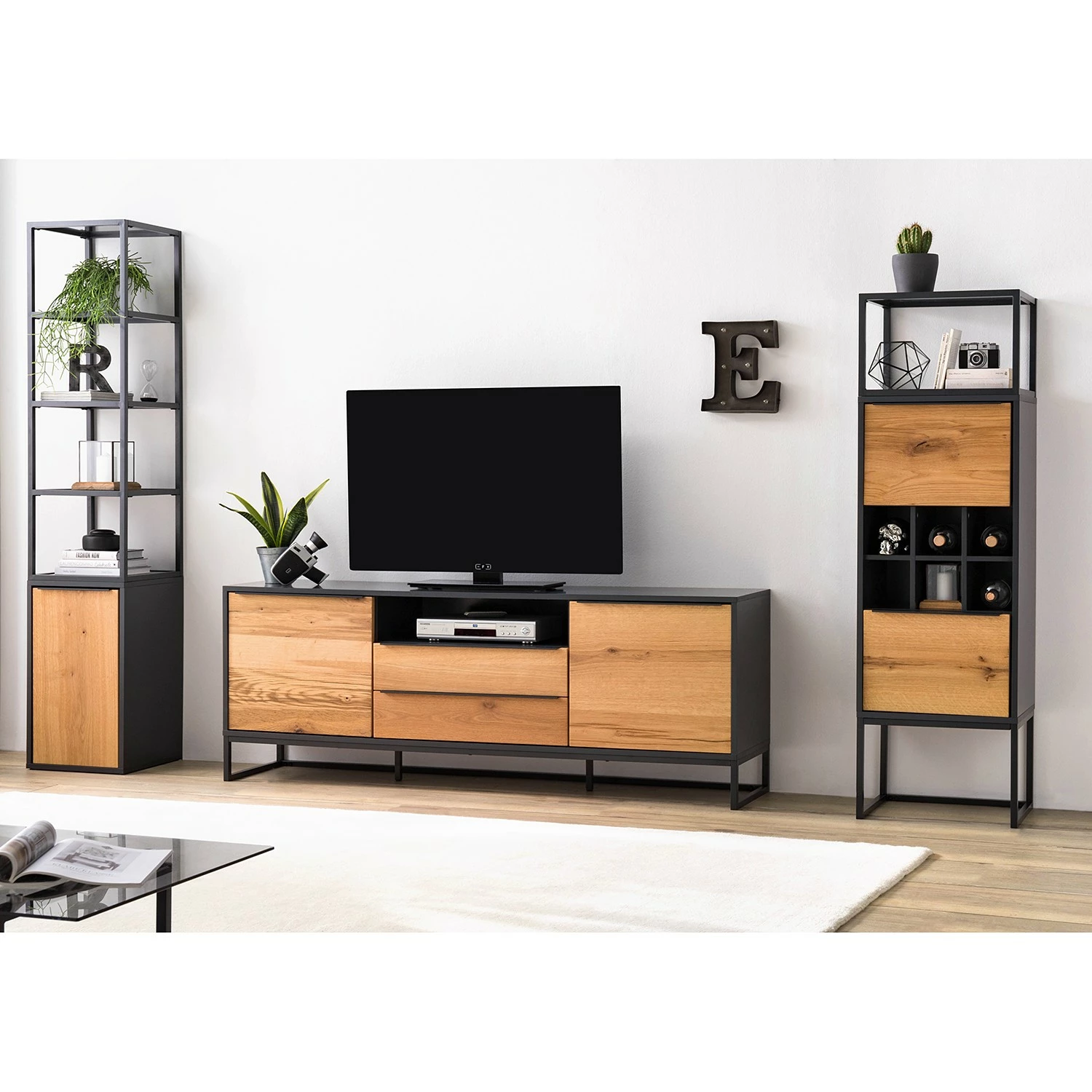 Red Living Sideboard Barview II - Echtholzfurnier - Eiche / Anthrazit 5 Red Living Sideboard Barview II - Echtholzfurnier - Eiche / Anthrazit – Bild 3