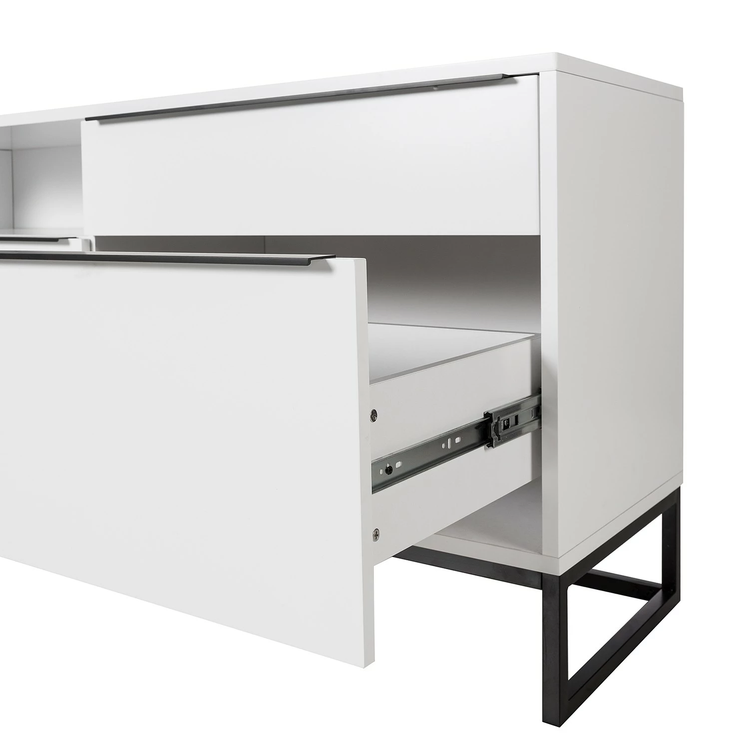 Fredriks Lowboard White Hall II - Matt Weiß / Schwarz 13 Fredriks Lowboard White Hall II - Matt Weiß / Schwarz – Bild 11