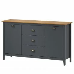Maison Belfort Sideboard Rivery III - Kiefer massiv - Anthrazit