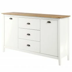 Maison Belfort Sideboard Rivery III - Kiefer massiv - Weiß