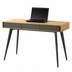 Studio Copenhagen Schreibtisch Danica - Echtholzfurnier - Matt Dunkelgrau / Esche