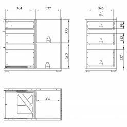 Maja Möbel Container eDJUST III - Platingrau / Weiß Spiegelglanz -Möbel Verkäufe 2024 1000220607 200824 06315800131 SKETCH DETAILS P000000001000220607 sketch