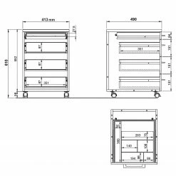 Germania Rollcontainer GW-Profi 2.0 - Lichtgrau -Möbel Verkäufe 2024 1000222871 200821 11194100057 SKETCH DETAILS P000000001000222871 sketch